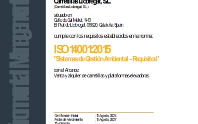 Carretillas Llobregat obtiene la Certificación de su SIG según la ISO 9001:2015 y la ISO 14001:2015